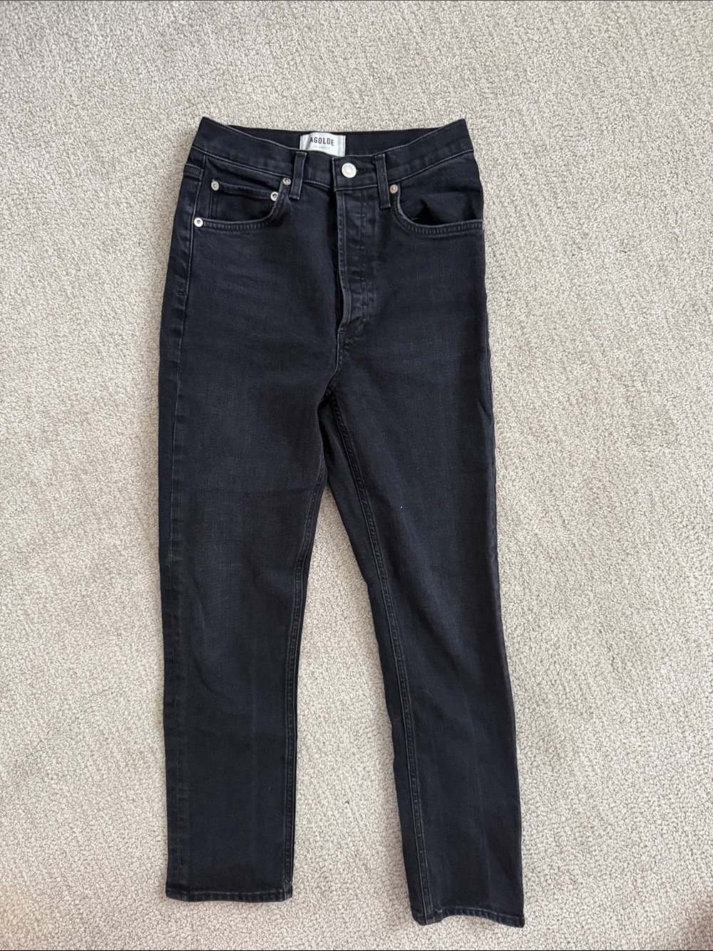Agolde Black High-Rise Slim Jeans